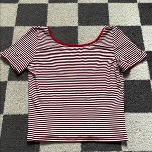 Red and White backless top